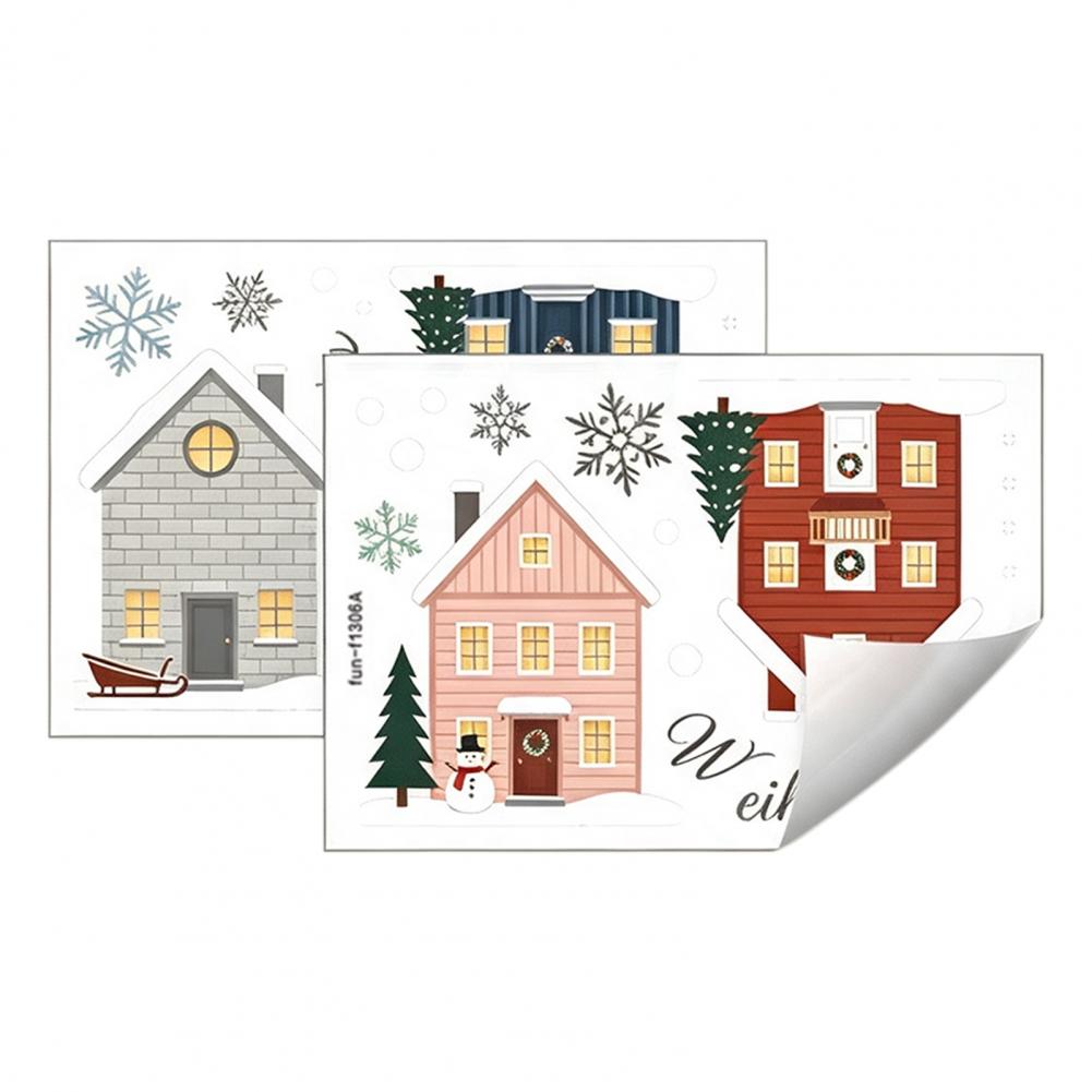 Snowflake Window Decal - Pvc Sneeuwvlokstickers 2 stuks Kerst Besneeuwde