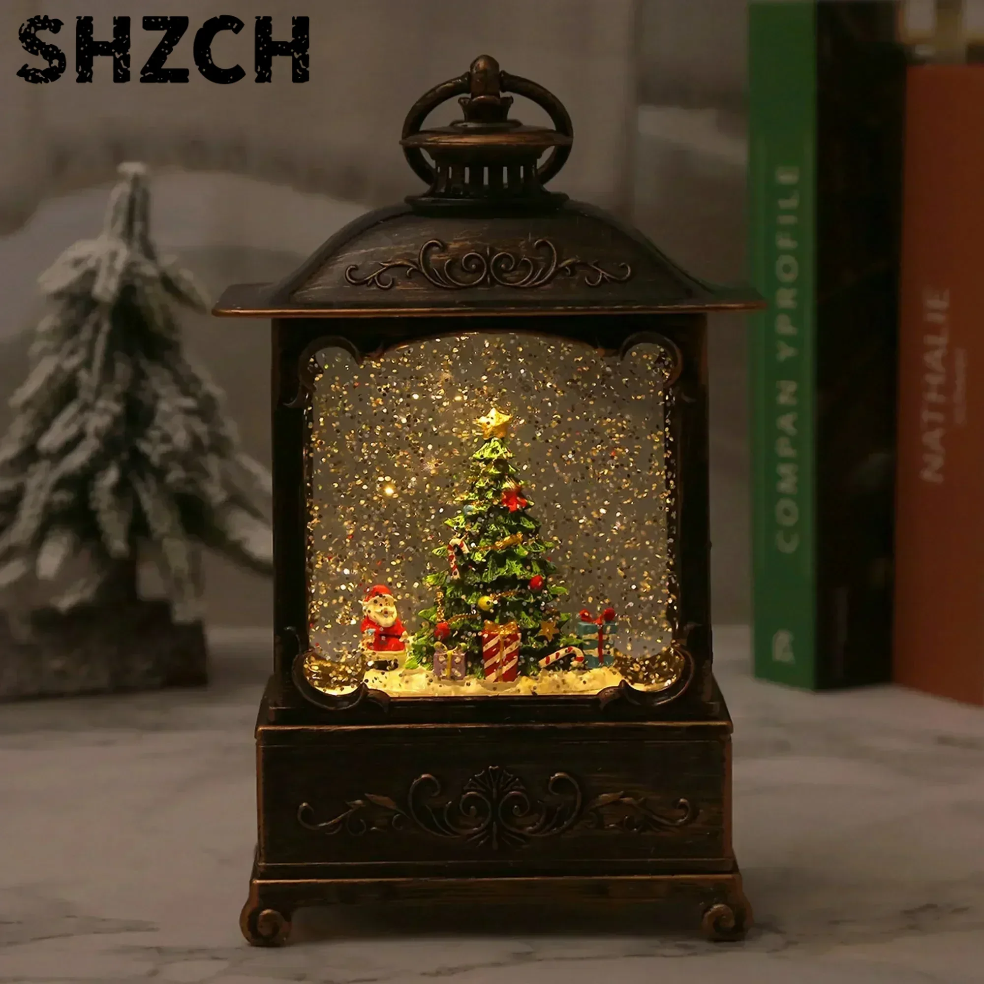 Snow Globe Musical - Kerst Sneeuwbol Lantaarn Muziekdoosje Met Zwaaiende
