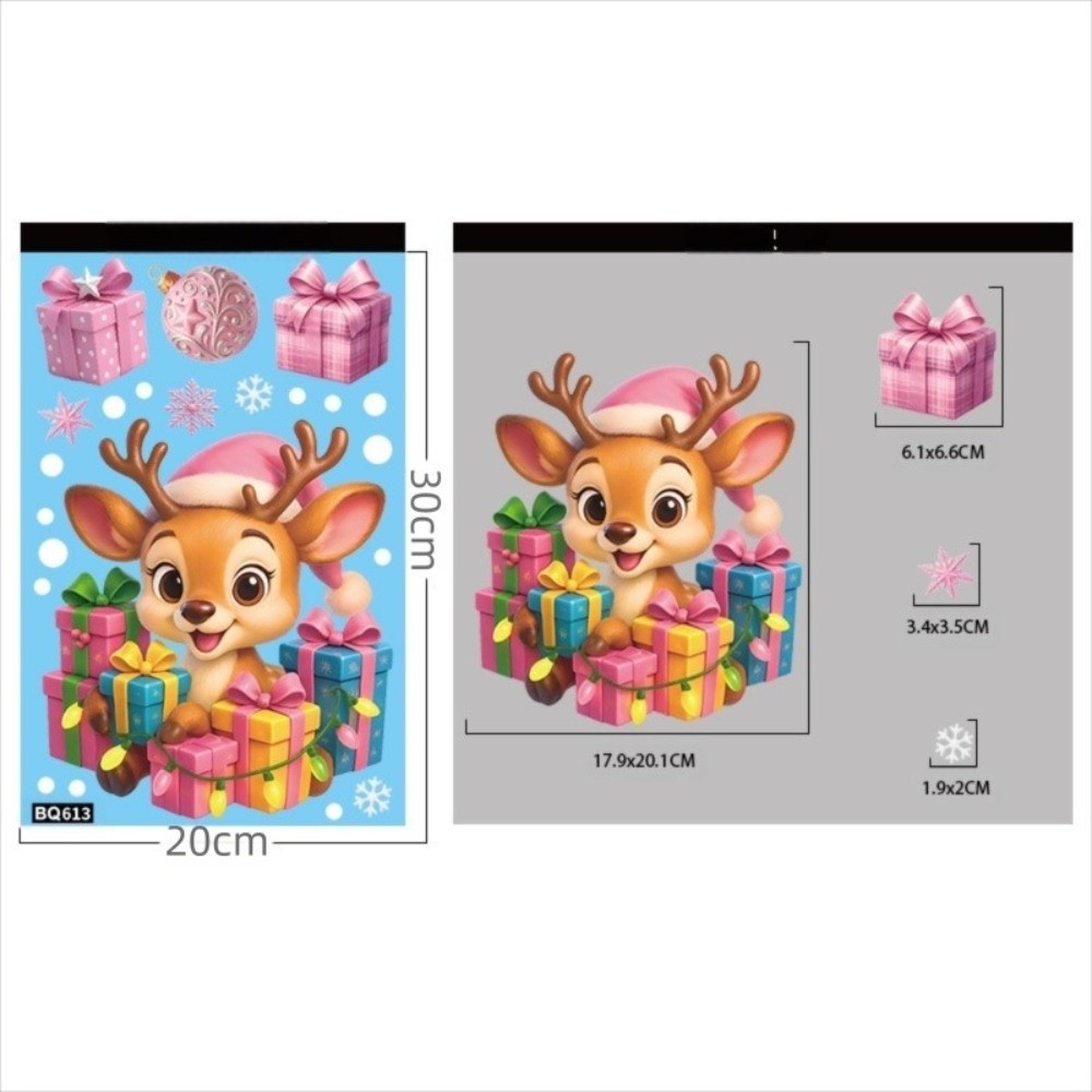 Snowflake Window Decal - Cartoon PVC raamstickers Sneeuwvlok Kerstman Kerstmis
