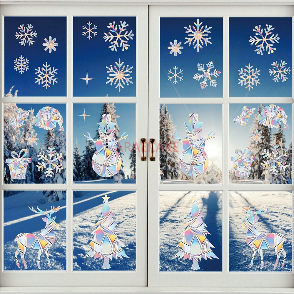2 set elektrostatische kerstve - Snowflake Window Decal recensie en prijs