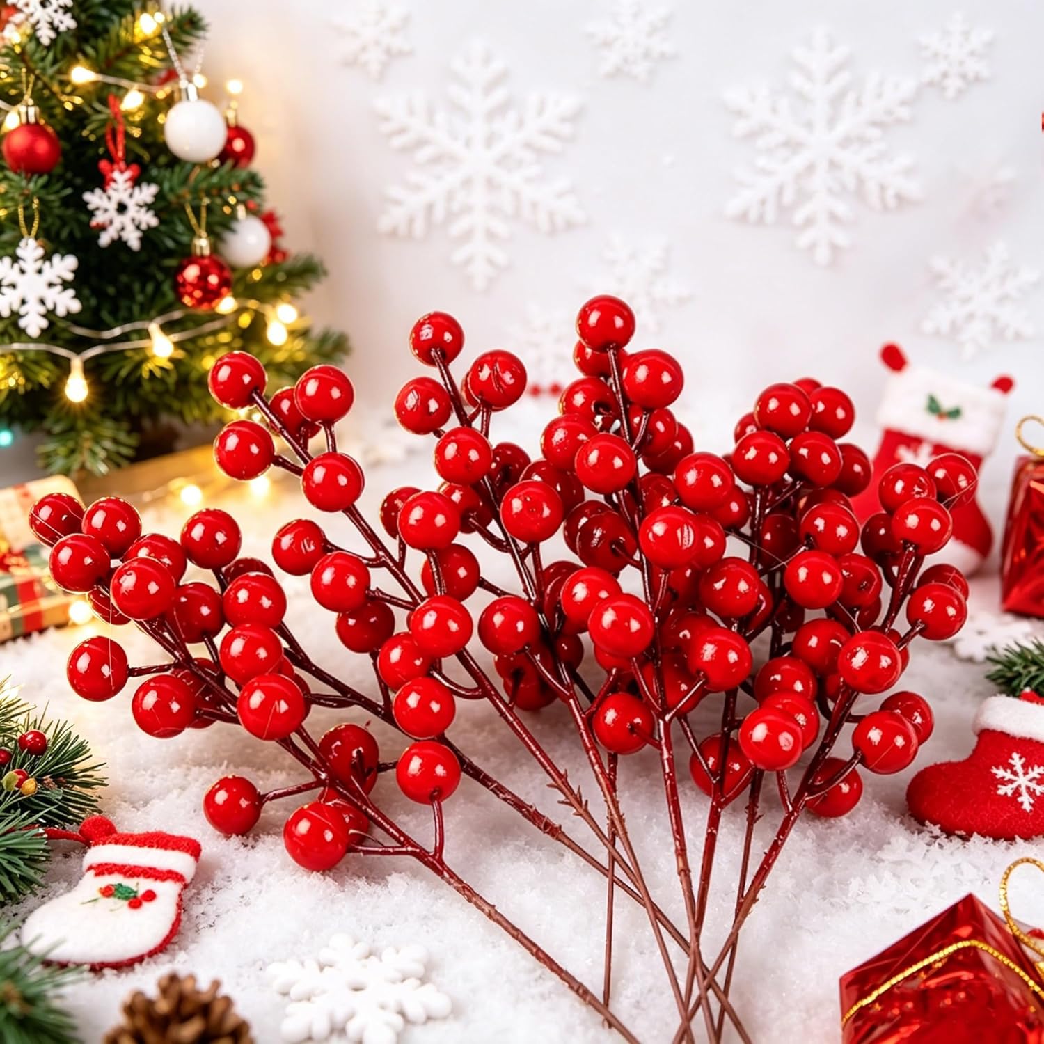 Kunstmatige rode bessen kerstd - Christmas Wreath Fake recensie en prijs