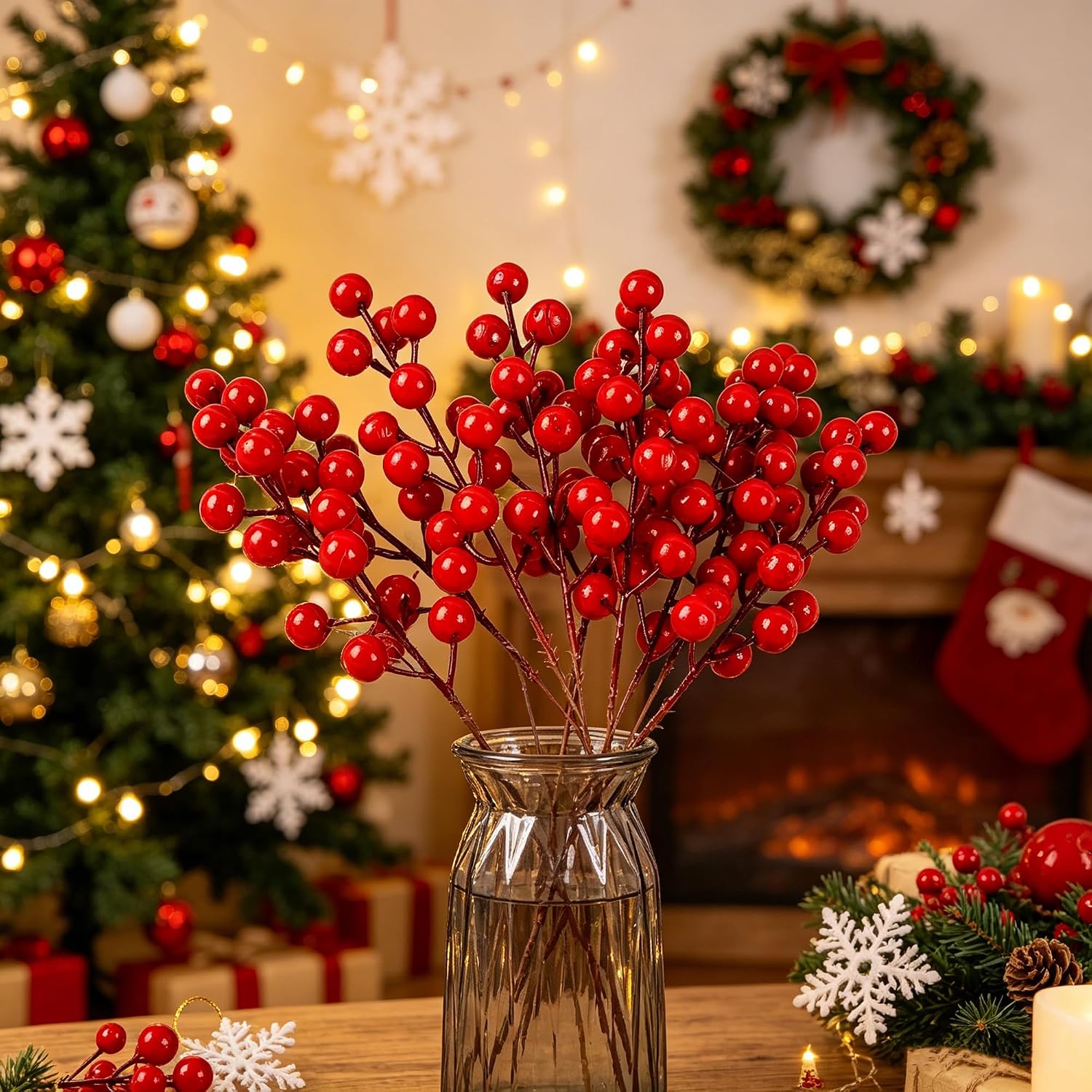 Kunstmatige rode bessen kerstd - Christmas Wreath Fake recensie en prijs
